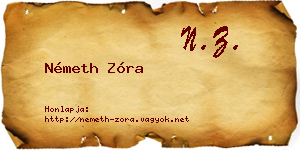 Németh Zóra névjegykártya