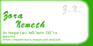 zora nemeth business card